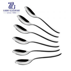 Factory wholesale 304SS reusable stainless steel salad round dinner spoon for hotel and restaurant
