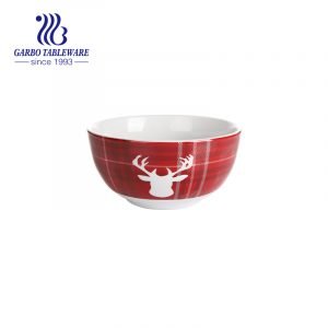 Bowl with christmas design 640ml for eating rice for wholesale