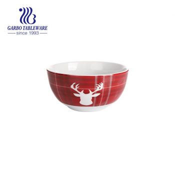 Bowl with christmas design 640ml for eating rice for wholesale