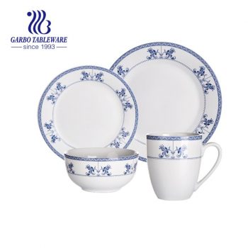Conjunto de jantar de porcelana de design folclórico azul