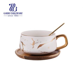 Porcelain coffee drinking mug set with saucer ceramic mugs withe plate high end office use cup hotel reception