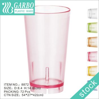 Vaso de jugo de cerveza de policarbonato transparente rosa grande de 18 oz con peso ligero