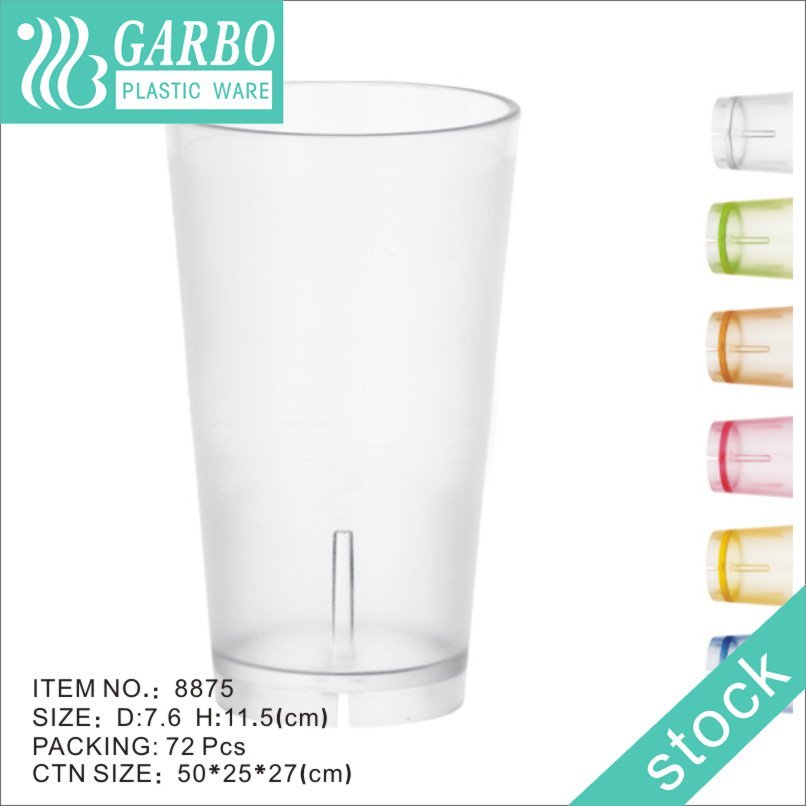 ice cube design 220ml transparency 8oz juice PC glass cup