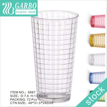 Gobelet à jus en polycarbonate transparent de 12 oz avec grille pour un usage domestique