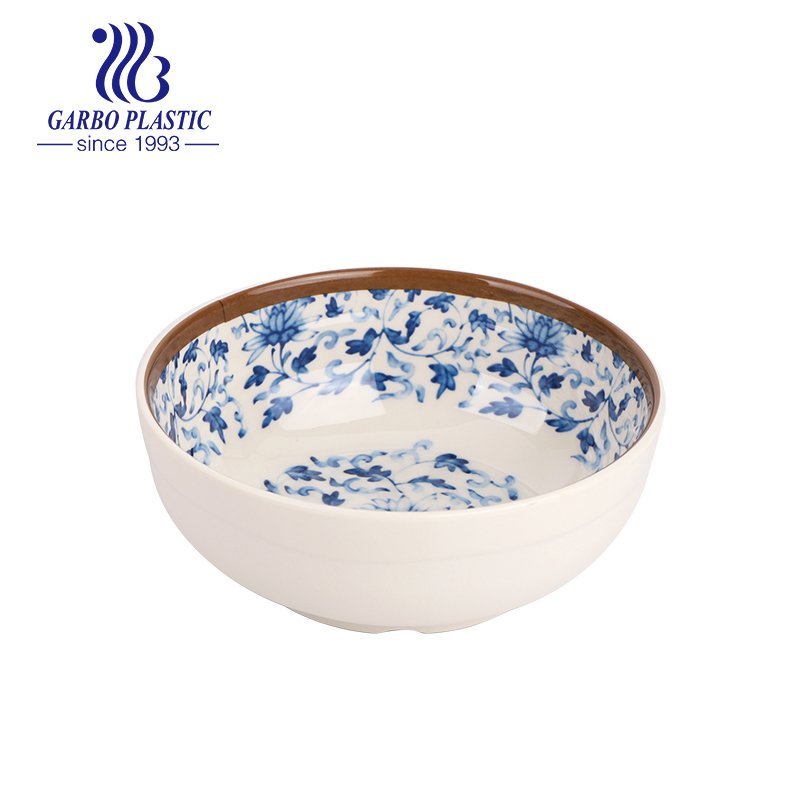 وعاء بلاستيكي صيني تقليدي مصنوع آليًا ، وعاء أرز من الميلامين ، وعاء رامين مع حافة