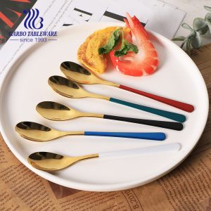 Factory wholesale high quality PVD plating stainless steel cutlery dinner spoon set for 12pcs