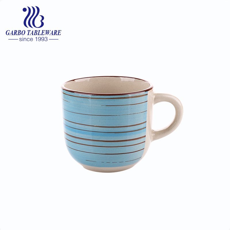 Double side color ceramic water mug coffee shop drinking mugs set porcelain drinks cup home decoration 380ml tumbler