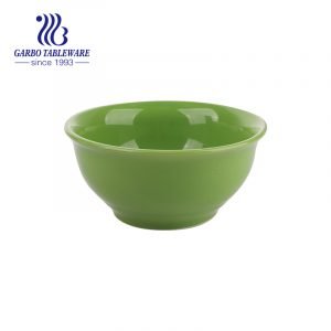 Green bowl stoneware 520ml with color glazed for family usage