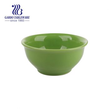 Green bowl stoneware 520ml with color glazed for family usage