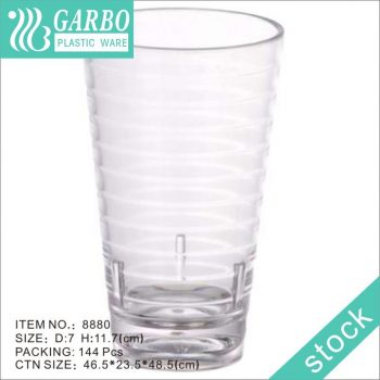 Venta al por mayor de 8.5 oz / 240 ml de transparencia transparente PC vaso para beber irrompible