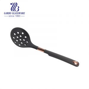 Silicone Material Black PVD Color Stainless Steel Cooking Kitchen Tools Heat Resistant Skimmer