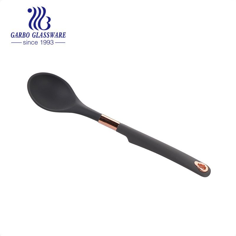 Dishwasher Safe Kitchen Spatulas Non-stick Silicone Solid Turner Titanium Gold Plating handle