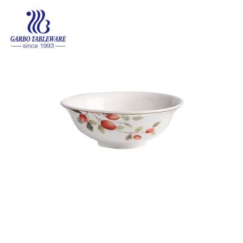 Ceramic bowl with outside colorglazed design 190ml for home usage