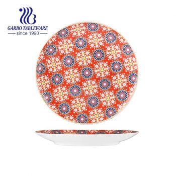 Placa de cargador de porcelana de 10.5 pulgadas con hermoso diseño de estilo bohemio al por mayor