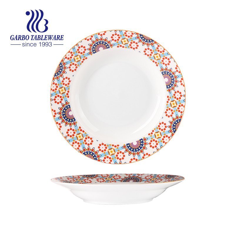Full decal print 16pcs porcelain dinner palte cermaic dish set dessert plates kitchen dinnerware