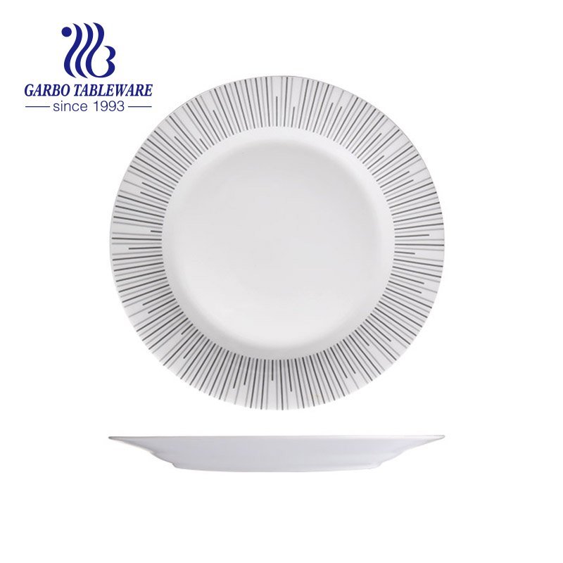 Wholesale unique OEM design flower decor 10.5inch porcelain flat plate for dinning