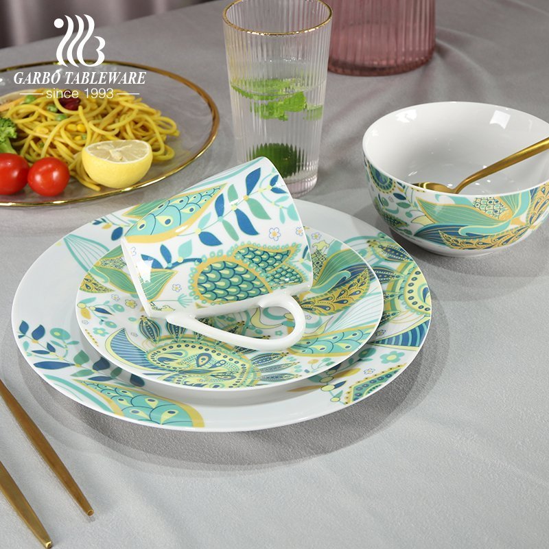 Summer Garden Series EXOTIC  16pcs ceramic tableware dinner set porcelain plate bowl coffee tea mug set