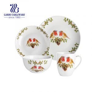 Spring  Summer Series  food-grade16pcs  porcelain dinner set  tableware round shaped  dinner plate side plate bowl mugs set 