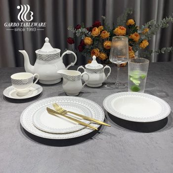 20pcs vintage horal new bone china dinner set 10.5” dinner plate 8.5” soup plate 7.5” dessert plate 230ml cup & saucer