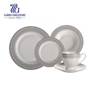 New bone china 20pcs dinner set 230ml  coffee mug dinner plate side plate soup bowl set porcelain tableware factory wholesale 