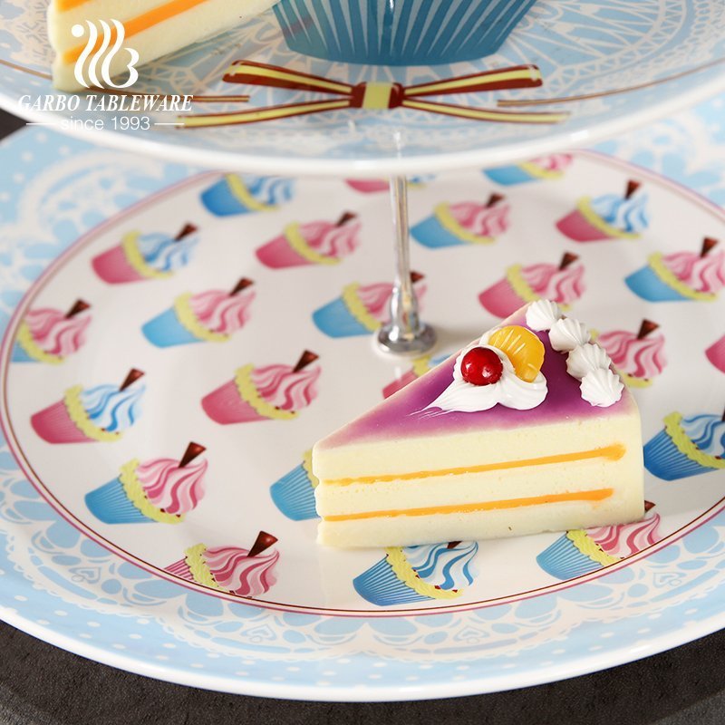 3pcs ceramic plate set food grade for afternoon tea for wholesale
