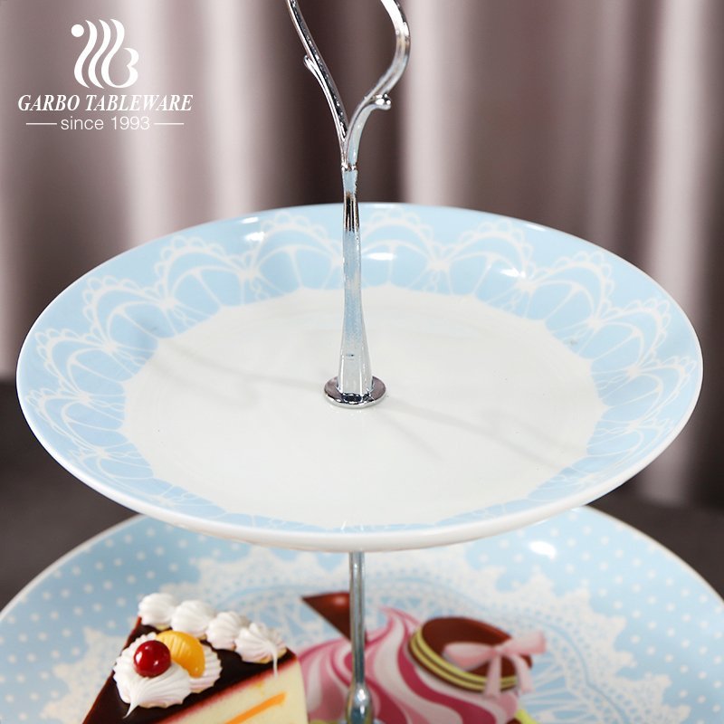 3pcs ceramic plate set food grade for afternoon tea for wholesale