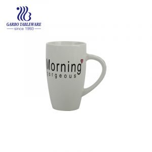 Custom  print breakfast milk ceramic mug set 450ml water drinking mug stoneware juice cup with big handle tumbler