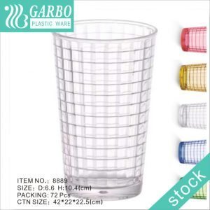 ice cube design 220ml transparency 8oz juice PC glass cup