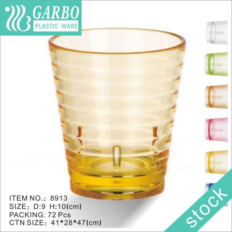 Promotion fancy design yellow colored tall juice tumbler polycarbonate