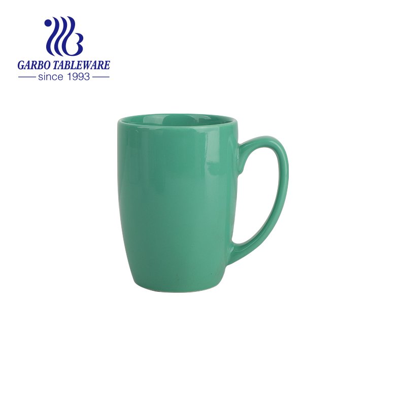 12oz color glazed green black stoneware mug for drinking