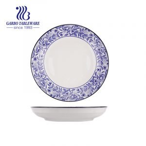 Wholesale Chinese style under glazed blue decal 8inch fine porcelain side plate