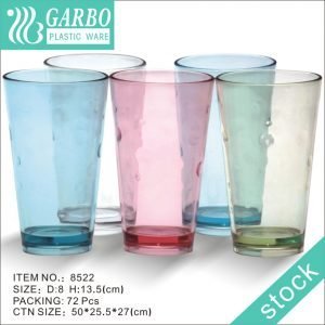 Wholesale colorful daily drinking water juice drinking PC cup 12oz