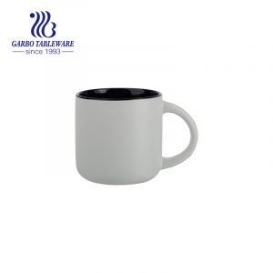 Stoneware coffee mug with inside black color glazed for wholesale