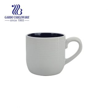 Stoneware mug with inside black color glazed for drinking coffee