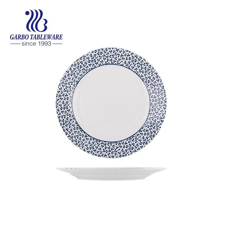 Promotion 8inch ceramic tableware OEM under glazed ceramic flat dish