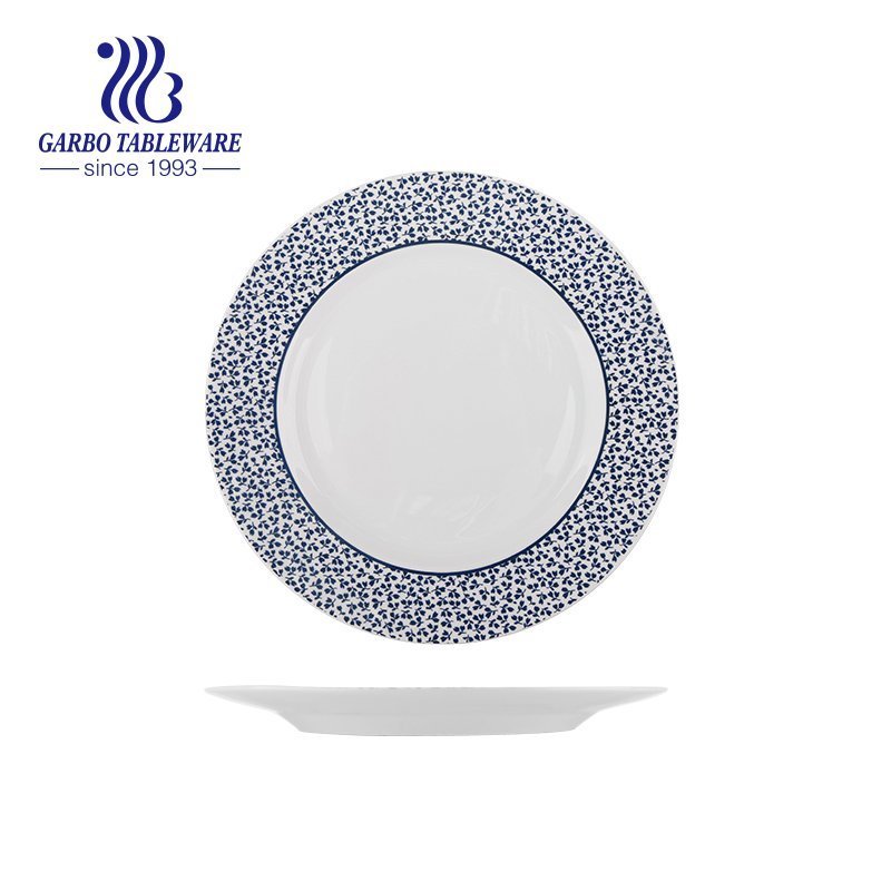 Promotion 8inch ceramic tableware OEM under glazed ceramic flat dish
