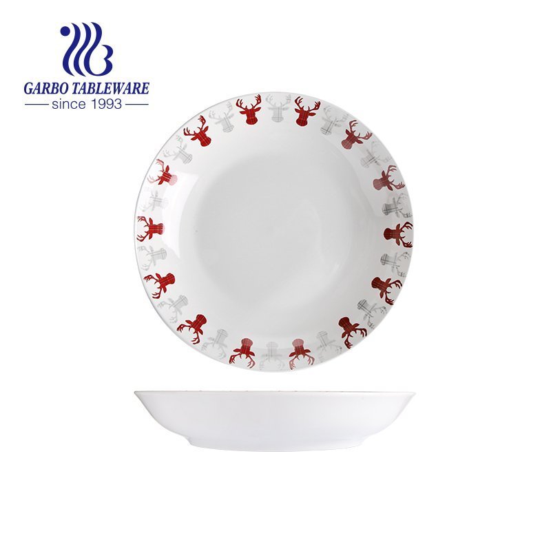 New Bone China premium quality flower decal tableware 8inch gold rim porcelain dessert plate