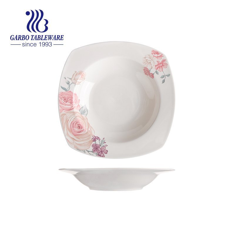 Factory high-end New Bone China 8.5inch luxury soup plate for dining