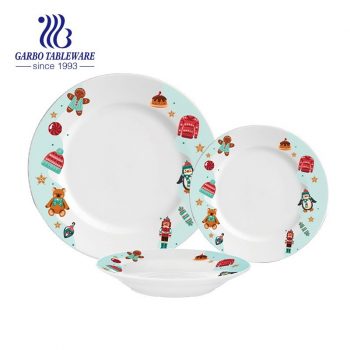 Fornecedor de fábrica design exclusivo conjunto de jantar de grés em forma redonda 18 peças conjunto de pratos de mesa promocional conjunto de jantar de 6 pessoas para uso