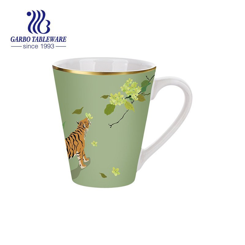 gold rim cermic coffeee mug
