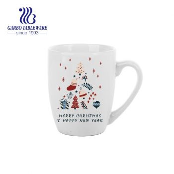 Frohe weihnachten und neujahr druck geschenk keramik becher porzellan trinkbecher set geschirr getränke keramik tasse