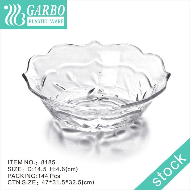 Unbreakable mini clear plastic serving bowls for home table