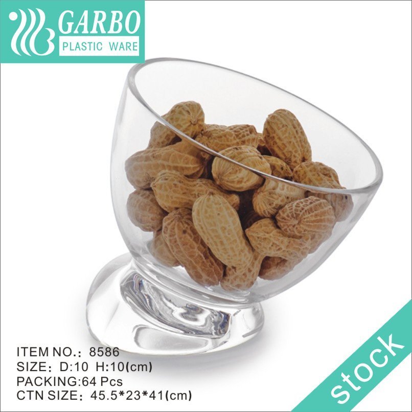 Strong transparent plastic serving bowls for snacks chips and fruits