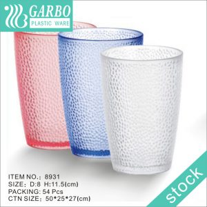 wholesale plasticware color dot design juice tumbler polycarbonate 14oz