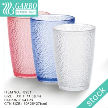 Оптовая пластиковая посуда цветной дизайн в горошек стакан для сока поликарбонат 14 унций