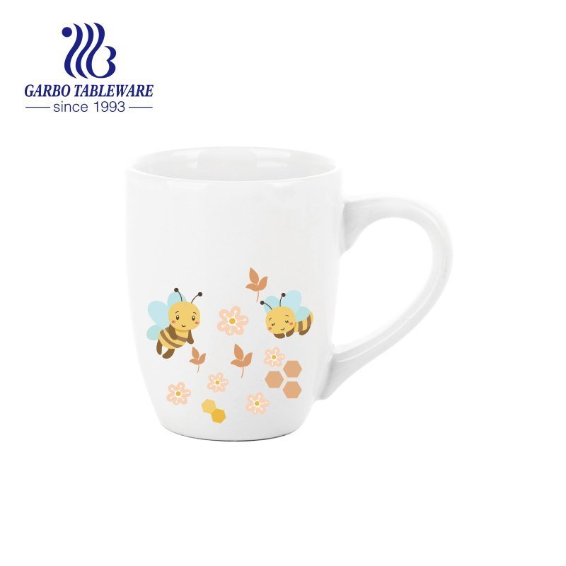 Ceramic mug with lion decal for drinking coffee and milk for wholesale