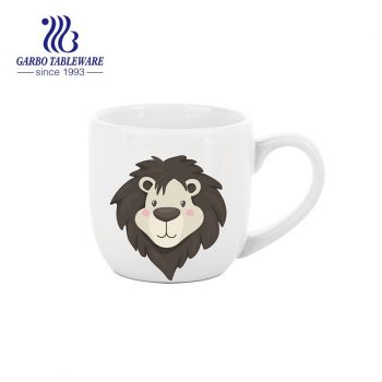 Ceramic mug with lion decal for drinking coffee and milk for wholesale