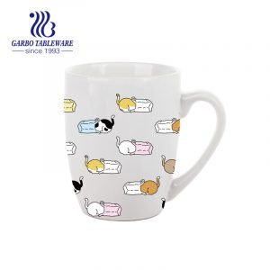 Daily use Creative cute kitty print design ceramic coffee mug  children water cup for gift shop supermarket promotion gift mugs