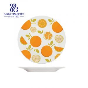 Orange under glazed design dishwasher safe and oven safe stoneware ceramic dessert plate cake dishes hotel charge plates