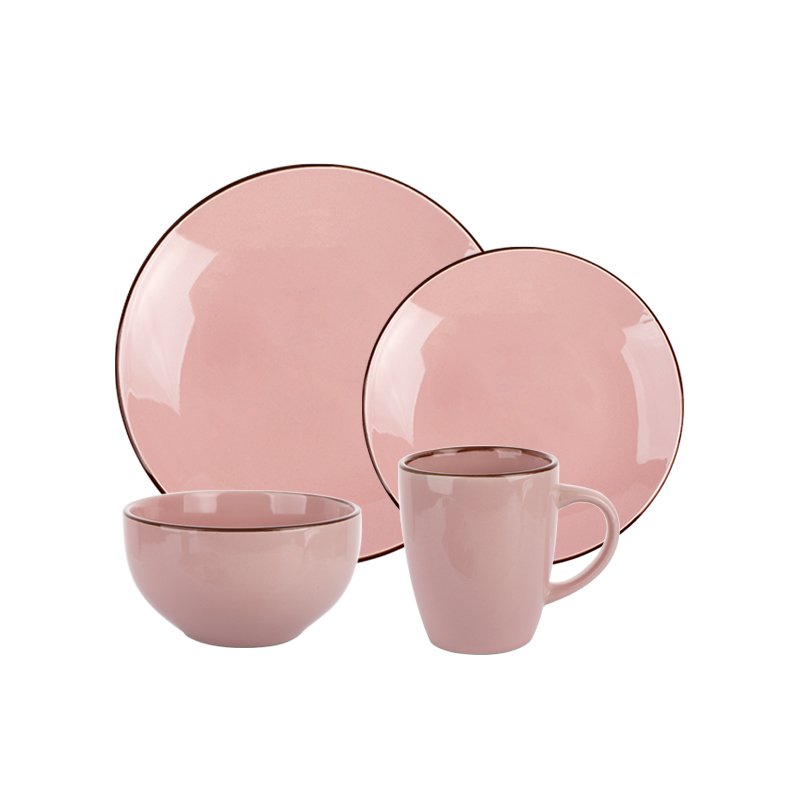 Top 4: 16pcs color glazed stoneware dinner set